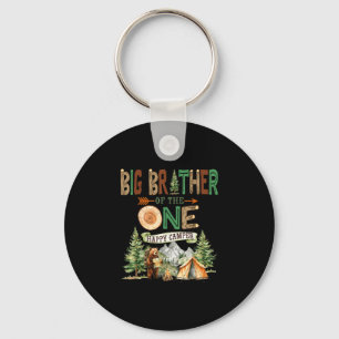 Big brother of the one happy camper 1st birthday key ring
