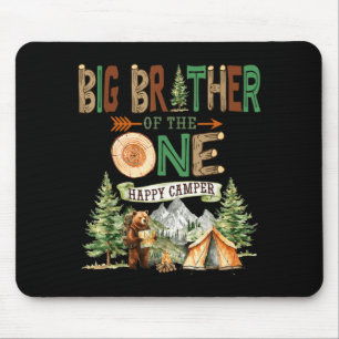 Big brother of the one happy camper 1st birthday mouse pad