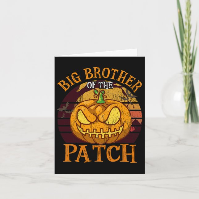 Big Brother Of The Patch Family Group Halloween  Card (Front)