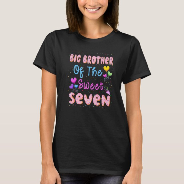 Big Brother Of The Sweet Seven 7th Doughnut Bday P T-Shirt (Front)