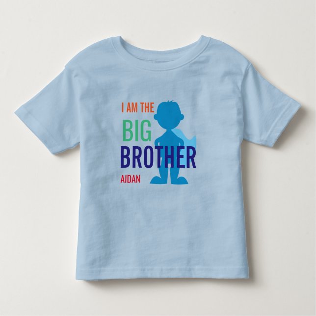 Big Brother Personalised Superhero Silhouette Boys Toddler T-Shirt (Front)