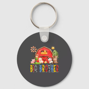 Big Brother Red Farm Cow Birthday Boy Matching Fam Key Ring
