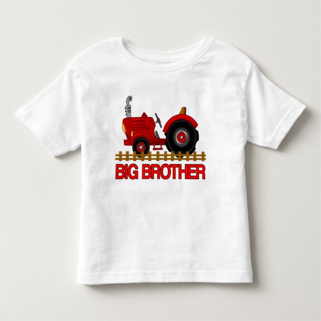Big Brother Red Tractor Shirt cute announcement (Front)