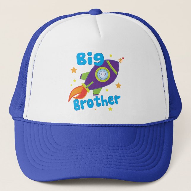 Big Brother Rocket Ship Sibling Sets Trucker Hat (Front)