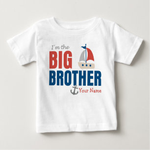 Big Brother Sailboat Personalised Baby T-Shirt