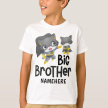 Big Brother Superhero Cat Illustration Custom Name