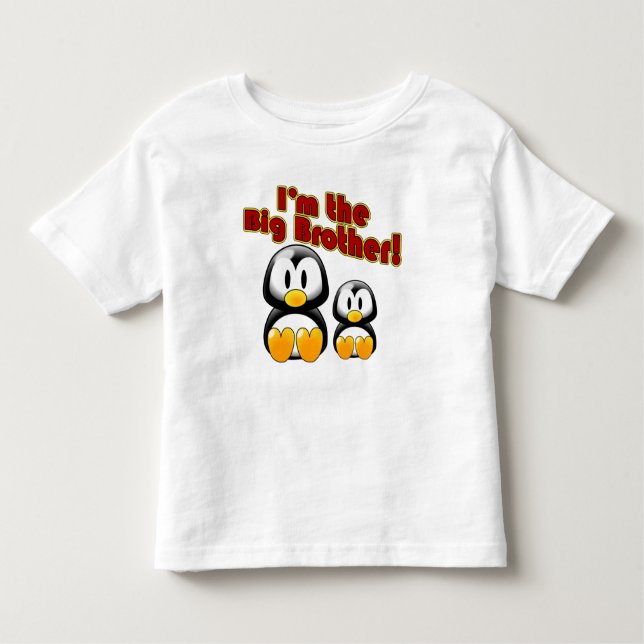 Big Brother T-Shirt, Cute Penguins Toddler T-Shirt (Front)
