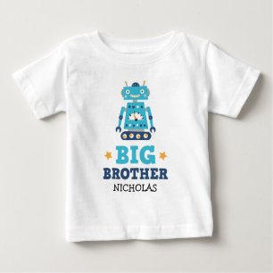 Big brother t-shirt with retro robot and name
