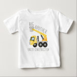 Big Brother Under Construction, Brother Digger Baby T-Shirt<br><div class="desc">Get your little one excited for the arrival of their new sibling with our playful Big Brother Under Construction</div>