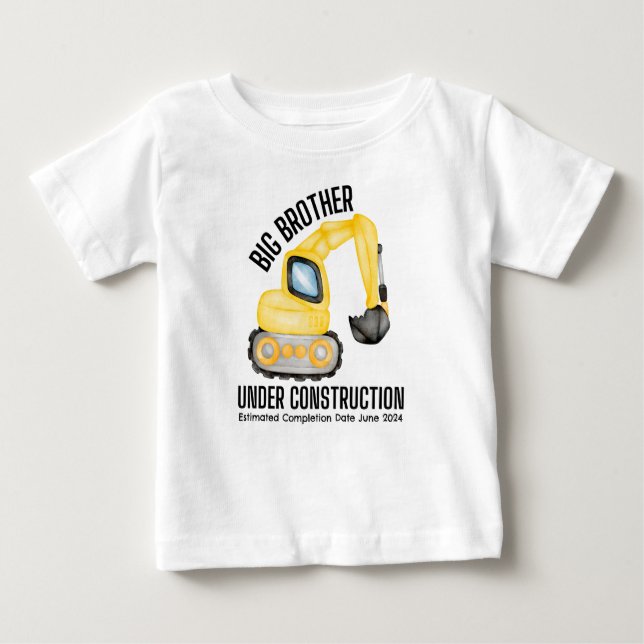 Big Brother Under Construction,  Brother Digger Baby T-Shirt (Front)