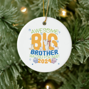 Big Brother Waiting for Baby 2023 Ceramic Tree Decoration