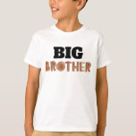 Big Brother Watercolor Wooden Illustration   T-Shirt<br><div class="desc">Cool watercolor rustic wood big brother t-shirt</div>