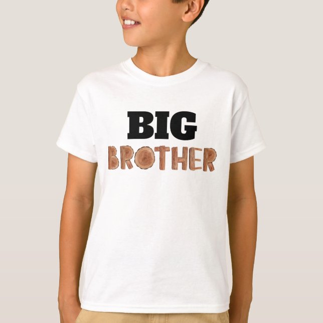 Big Brother Watercolor Wooden Illustration   T-Shirt (Front)