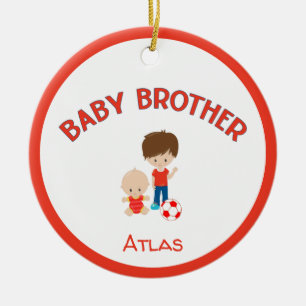 Big Brother with Baby Brother Baby's Name Year Ceramic Tree Decoration