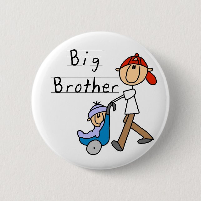 Big Brother With Little Brother 6 Cm Round Badge (Front)