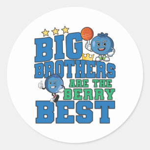 Big Brothers are the Berry Best - Blueberry Pun Classic Round Sticker