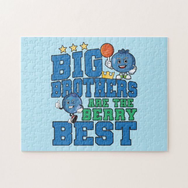 Big Brothers are the Berry Best - Blueberry Pun Jigsaw Puzzle (Horizontal)