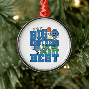 Big Brothers are the Berry Best - Blueberry Pun Metal Tree Decoration