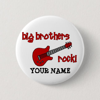 Big Brothers Rock! with guitar 6 Cm Round Badge