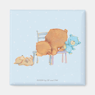 Big Brown Bear, Calico, & Floppy Share Two Chairs Magnet