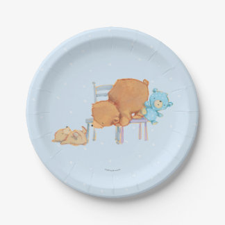 Big Brown Bear, Calico, & Floppy Share Two Chairs Paper Plate