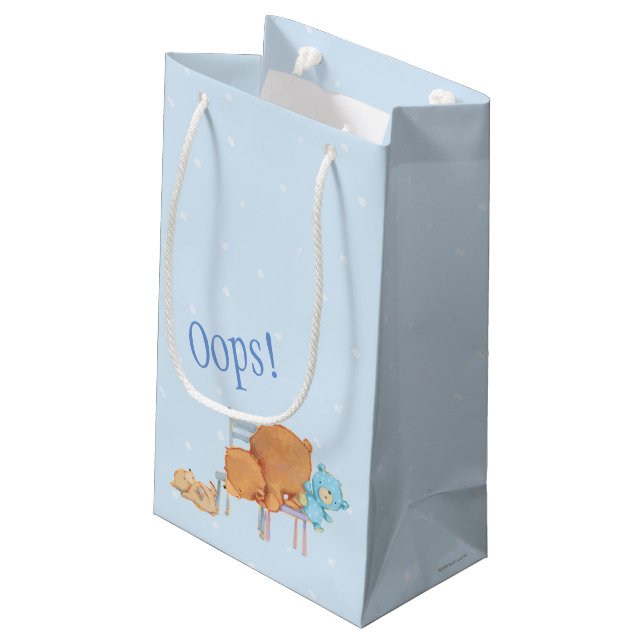 Big Brown Bear, Calico, & Floppy Share Two Chairs Small Gift Bag (Back Angled)