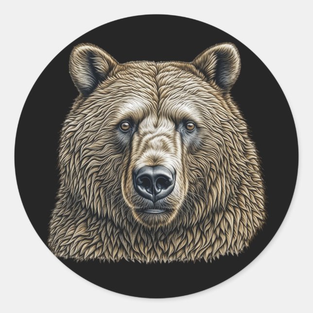 Big Brown Bear  Classic Round Sticker (Front)