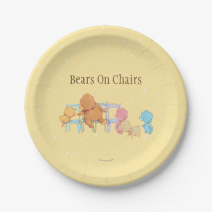 Big Brown Bear & Friends Share Four Chairs Paper Plate