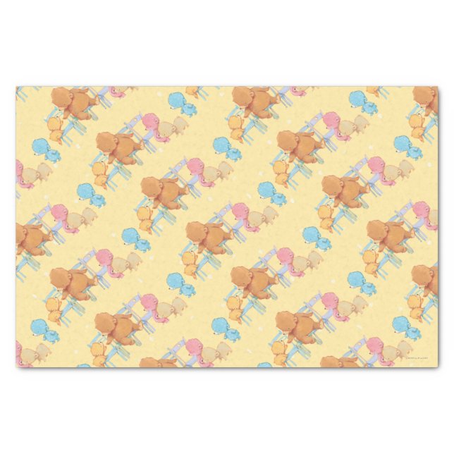 Big Brown Bear & Friends Share Four Chairs Tissue Paper (Front)
