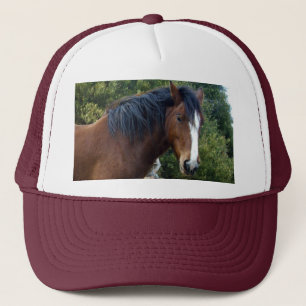 Big Brown Clydesdale Horse, Trucker Hat