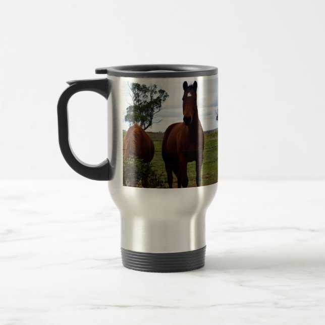 Big Brown Magnificent Horse, Travel Mug (Left)