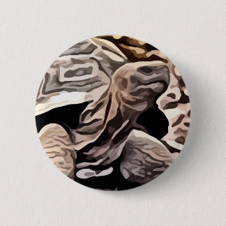 big brown turtle painting 6 cm round badge