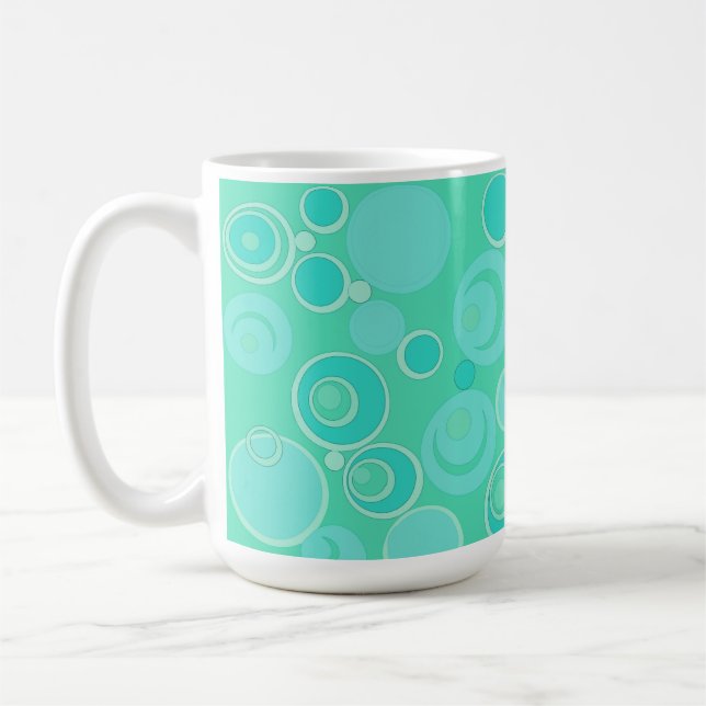 Big Bubblegum Bubbles Everywhere Teal Thank You Coffee Mug (Left)