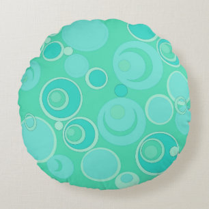 Big Bubblegum Bubbles Everywhere Teal Thank You Round Cushion