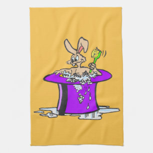 Big Bubbling Bunny Kitchen Towel Customisable