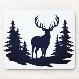 Big Buck Among Pine Trees Vector Mouse Pad