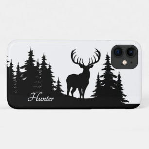 Big Buck Among Pine Trees Vector Personal Name Case-Mate iPhone Case