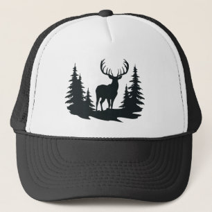Big Buck Among Pine Trees Vector Trucker Hat