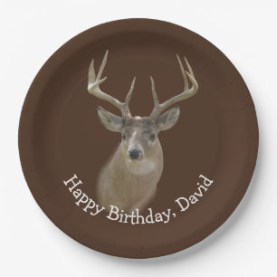 Big Buck Deer Birthday Paper Plate