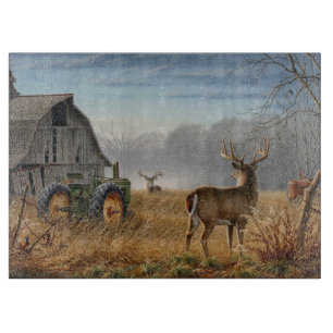 Big Buck  Deer Showdown On The Farm Cutting Board