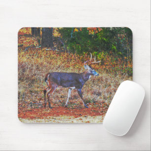 Big Buck Deer Waking Through a Meadow Art Mouse Pad
