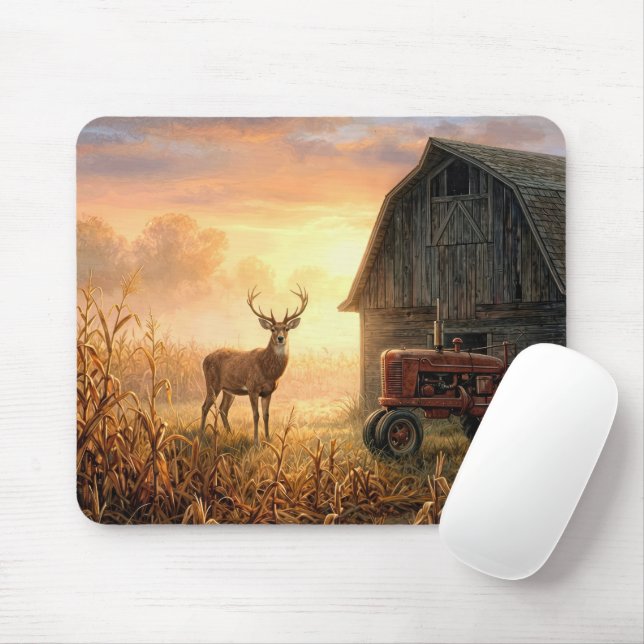 Big Buck in Country Sunrise Mouse Pad (With Mouse)