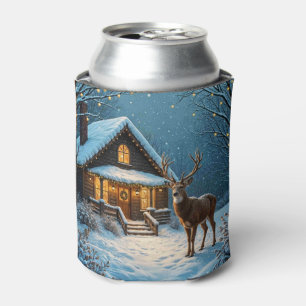 Big Buck's Snowy Christmas Visit Can Cooler