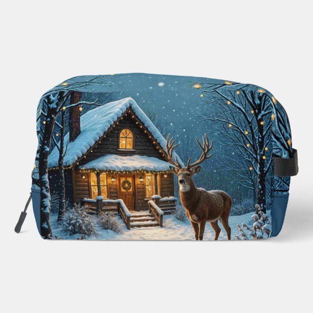  Big Buck's Snowy Christmas Visit Dopp Kit (Back)