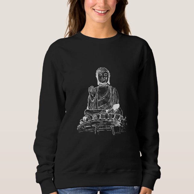 Big Buddha Statue in Lotus Position Sweatshirt (Front)