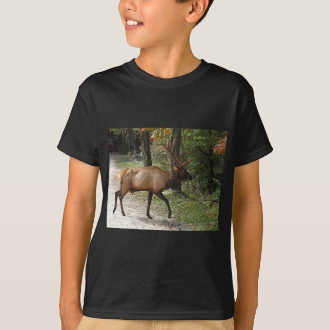 Big Bull Elk with Large Antler T-Shirt (Front)