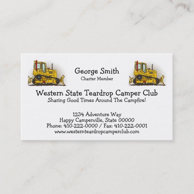 Big Bulldozer Dozer Business Card (Front)