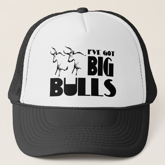 Big Bulls - Funny Farmer Trucker Hat (Front)