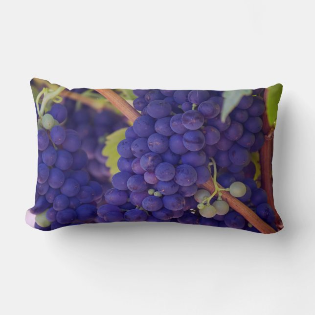 Big Bunch of Juicy Purple Grapes Lumbar Cushion (Front)