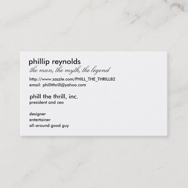 Big Business Business Card (Front)